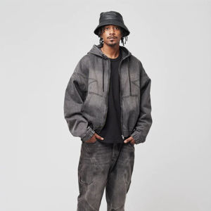 Pull à capuche gaufré de créateur pour hommes Streetwear Sweatshirts à fermeture éclair sans capuche Polaire brodée - Product Image 3