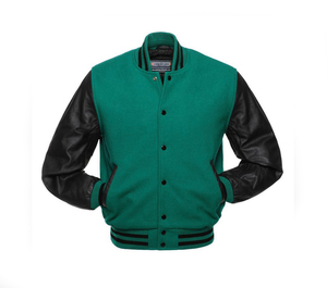 Premium Quality Eco-Friendly Windproof Long Sleeves Button Closure Customised Wool Sleeves and Body <b>Smart</b> Casual Varsity <b>Jacket</b> - Product Image 3