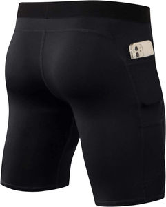 Vêtements de sport pour hommes, shorts de compression, style urbain, uni, écologique, séchage rapide, tissu en polyester/coton lisse, confortable, actif - Product Image 2