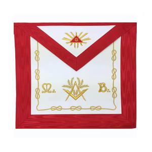 Fabricación personalizada al por mayor Master Masons Delantales con bolsillo personalizado Regalia masónica Delantal transpirable de Pakistán - Product Image 4