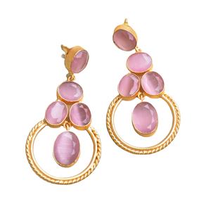 กระดุมพลอยทองเหลืองแบบกึ่งมีค่าชุบทอง18K ประดับด้วยทองเคจำนวนมากขายส่ง - Product Image 1