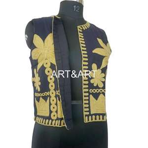 <b>Women's</b> Trendy Handmade Cotton Suzani Embroidery Winter Short Reversible Front <b>Wedding</b> Wear Coat Bridesmaids Uzbek Embroidery - Product Image 4