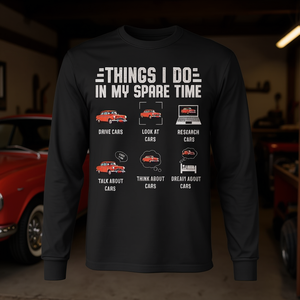 Classic <b>Car</b> Enthusiast Long Sleeve T-<b>Shirt</b> for <b>Car</b> Lovers Automotive Humor for <b>Car</b> Guys - Product Image 3