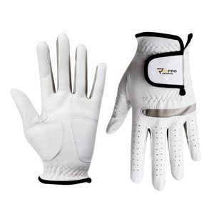 Gants de golf Premium pour main gauche, impression de logo personnalisée, légers, doigts complets, respirants, bracelet de poignet réglable, cuir Cabretta - Product Image 5