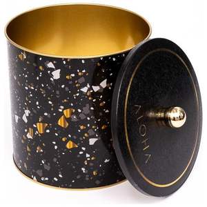 กระป๋องโลหะสีดำหินขัดพร้อมที่จับลูกบิดขนาด175x180มม. - Product Image 2