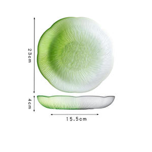 Plato de Fruta de Lujo Personalizado de Vidrio Transparente Pintado a Mano con Incrustaciones de Oro Ecológico de Newell, Plato de Fiesta Bonito con Degradado de Color - Product Image 5