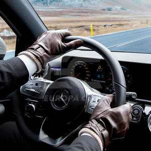 Gants en cuir pour homme, coupe basse, adaptés aux écrans tactiles, en cuir souple de qualité supérieure, gants de mode pour l'extérieur - Product Image 4