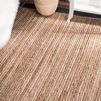 Tapis en jute fabriqué à la main-Tapis en fibre naturelle écologique, durable et élégant pour le salon, la chambre à coucher, n'importe quel tapis