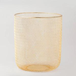 Nouveau panier de rangement en métal moderne pour la maison hôtel et bureau plaqué or paniers en tissu métallique fait à la main et ustensiles de cuisine - Product Image 1
