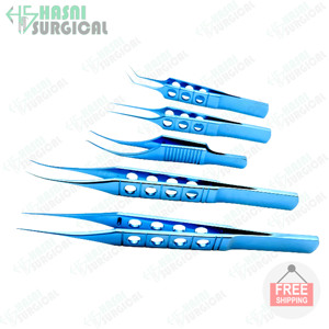 Fórceps corneales Pierse Colibri de alta calidad, fórceps quirúrgicos oftálmicos de titanio con muesca - Product Image 4