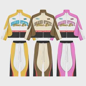 2025 nuevo último diseño bolsillo frontal personalizado conjuntos de dos piezas rompevientos Sudadera con capucha y pantalones para hombres conjuntos de diseño impreso personalizado - Product Image 2