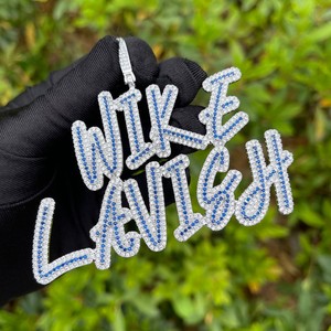 2021 nouveau élégant glacé Hip-hop Style hommes 14K plaqué or en acier inoxydable diamant pendentifs breloques en gros personnalisé Hip Hop - Product Image 6