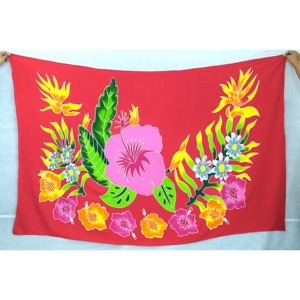 100% Fine Quality Rayon Hand-Painted Hawaiian Sarongs Pareo Custom Wholesale Beachwear Cover Asia <b>Pacific</b> Islands HPSU005-03-180 - Product Image 1