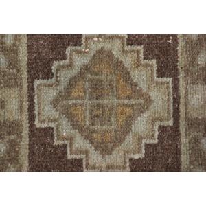 Vintage Small Rug, 1.7x3 ft Turkish Rug, <b>Brown</b> <b>Wool</b> Rug - Product Image 4