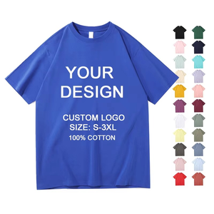 T-shirt vierge personnalisé pour hommes T-shirt oversize imprimé logo lourd 100 coton T-shirt grande taille Vente en gros - Product Image 1