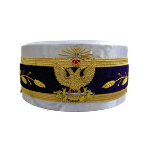 Gorro Ceremonial Blanco del Rito Escocés de 32.º Grado con Alas, Talla Personalizada, Calidad Premium - Product Image 4