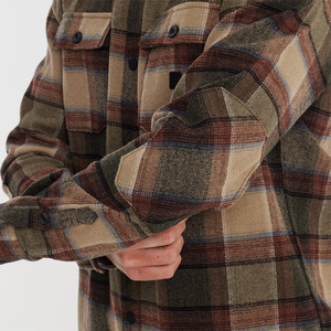 เสื้อเชิ้ตผ้าสักหลาดลายสก็อตแขนยาวของผู้ชายเสื้อผ้าสักหลาดผ้าฝ้าย100% ออกแบบโลโก้ได้ตามต้องการ - Product Image 4