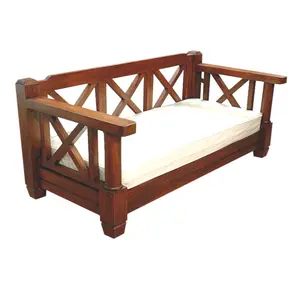 印度尼西亚柚木家具沙发DW-SO006-木制柚木沙发床家具