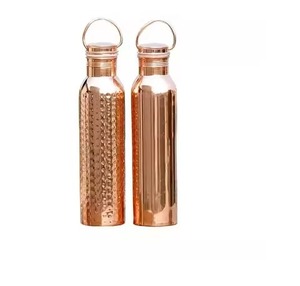 Radiant Smooth Copper <b>Bottle</b> Set With Modern Curved Shape For Wellness Beauty And Graceful Daily Hydration - Product Image 3