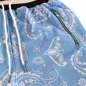 Novedad de 2022, pantalones cortos transpirables de malla de tiro bajo para hombre, cintura elástica de secado rápido, patrón sólido, estilo Hip Hop, estambre liso teñido - Product Image 5