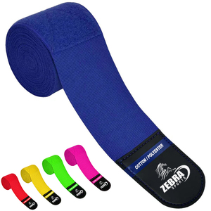 Bandages de boxe en coton réglables à boucles auto-agrippantes pour la protection des mains, style mexicain, ensemble combiné, taille universelle adulte, vente en gros - Product Image 1