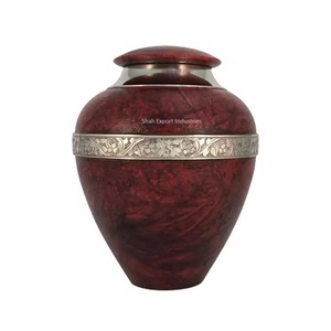 Urnas de cremación de metal azul y plateado de alta calidad utilizadas para suministros funerarios Urnas de cenizas humanas para adultos para ahorrar memoria - Product Image 5