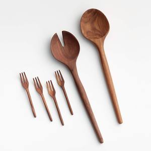 Ensemble d'ustensiles de cuisine en bois de hêtre de qualité supérieure, durable, léger, résistant à la chaleur, antiadhésif, idéal pour la cuisine, le mélange et le service - Product Image 5