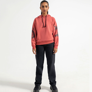 Sudadera con Capucha de Forro Polar para Mujer, Manga Larga, Cortavientos, Informal, Invierno, Diseño Sólido, Estampado Personalizado, Cuello con Capucha, 100% Algodón - Product Image 2