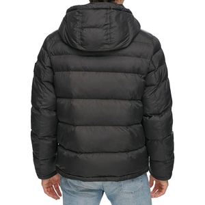 Customized XL <b>Soft</b> <b>Shell</b> Polyester Puffer <b>Jacket</b> High Quality Winter Canvas Non-Shine <b>Hooded</b> Zipper Casual Logo OEM Service - Product Image 4