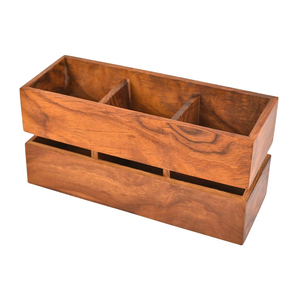 AYAANS-Soporte para cubiertos de madera, soporte para cuchara, papelería multiusos, organizador de cocina, estante para cubiertos, compartimento marrón para el hogar - Product Image 4