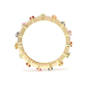 แหวนวงแหวนเรนโบว์แซฟไฟร์ 925 เงินสเตอร์ลิง เครื่องประดับหรูหรา พรีเมียม พลอยหลากสี ดีไซน์วงกลม สง่างาม เหมาะสำหรับใส่ทุกวัน - Product Image 5