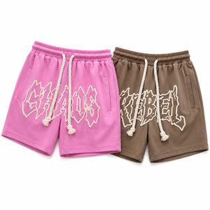 Pantalones Cortos Casuales Holgados de Felpa Francesa 100% Algodón para Hombre, Personalizados, con Logotipo de Flor en Relieve 3D en la Parte Delantera, Transpirables - Product Image 4