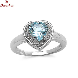 Bagues Hottes en argent sterling 925 avec pierre en topaze bleue en forme de cœur pour femmes, bagues cadeaux de la Saint-Valentin, fabricant en gros - Product Image 2