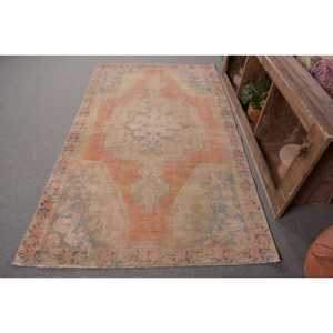 Alfombra de lana Vintage naranja y Beige de 4,5x7,5 pies, área grande, Tabriz estilo turco, látex, Patchwork Rectangular para pasillo, alfombra para habitación, nuevo - Product Image 1