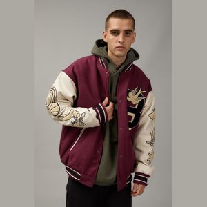 Parche de brazo de cuero personalizado al por mayor multi insignia Chenille bordado béisbol Streetwear abrigo Varsity chaqueta para hombres - Product Image 3