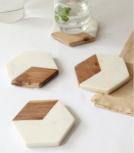 Sous-verre en bois et en marbre personnalisé porte-boissons vente en gros pour boissons sous-verre imprimé logo personnalisé vente chaude vente - Product Image 3