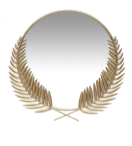 Metal Crafted Border Luxurious Design <b>Rounded</b> Metal Frame Elegant Wall Mounted Style <b>Mirror</b> Bedroom & <b>Bathroom</b> Home Decor - Product Image 6