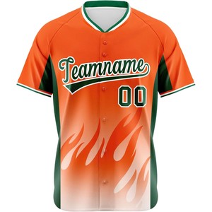 Premium OEM Heat-Transfer Baseball Jersey Supplier Breathable <b>Polyester</b> Full Button Athletic <b>Shirt</b> Custom Artwork Contrast - Product Image 2
