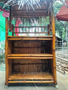 Matériau en bambou Tiki bar Table et chaises en rotin pratiques pour une détente confortable avec des parapluies bon marché - Product Image 3
