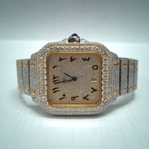 Montre en cristal de diamant à coupe carrée personnalisée Certifiée Meilleure vente Luxe naturel Vintage Mode Mouvement mécanique 3BAR - Product Image 5