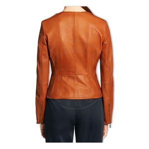 Les femmes Conception Personnalisée À Fermeture Éclair Décontracté Mode Vestes En Cuir - Product Image 6