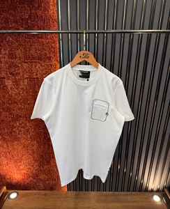 T-shirt décontracté respirant à manches courtes et col rond pour homme, grande taille, en coton uni 300 grammes, anti-boulochage, satiné, anti-plis - Product Image 5