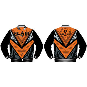 Veste universitaire légère à manches longues pour hommes, veste zippée décontractée de rue, tissu denim brodé de style vintage pour l'hiver - Product Image 3