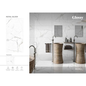 กระเบื้องปูพื้นพอร์ซเลนนาโนเคลือบเงาขนาด600x1200มม. เกลือละลายในอินเดีย - Product Image 4