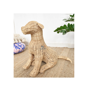 Estatua de Perro Sentado Tejida a Mano con Hierba Marina, Escultura, Figurita, Decoración del Hogar, Regalo Decorativo Hecho a Mano, Obra de Arte, Cachorro Adorable - Product Image 4
