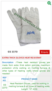 Extra Thick Gloves Heat Resistant GS 227D for Jewelry <b>Tools</b>-Jewellery <b>Tools</b> - Product Image 2