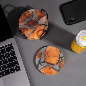 Handcrafted Wooden <b>Coasters</b> with Resin Inlay Unique Durable <b>Drink</b> Mats & Pads Classic Home & Kitchen Decor - Product Image 6