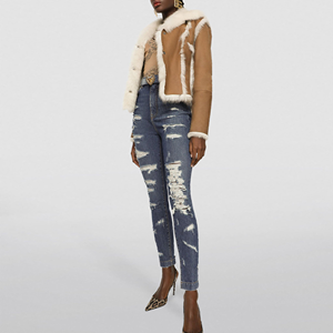 Stylish <b>Womens</b> High End <b>Leather</b> <b>Jacket</b> Genuine Sheepskin Classic <b>Moto</b> Character With Stand Collar And Chic Slim Silhouette - Product Image 6