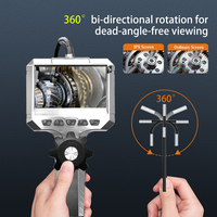 Boroscope vidéo industriel avec écran IPS 4,3 pouces, caméra d'inspection numérique HD, étanche IP67, zoom numérique 6X, 6 LED réglables