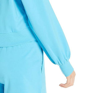 À la mode femmes hiver couleur bloc haut court sweat à capuche écologique séchage rapide respirant vêtements de sport sweat - Product Image 5